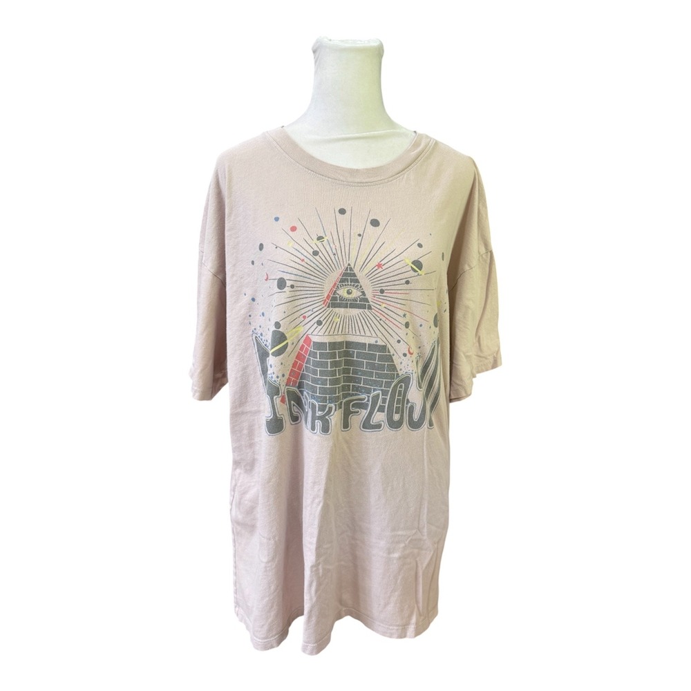 American Eagle Pink Floyd Graphic Band Tee Pink Oversized T-Shirt Medium